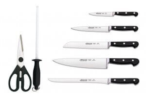 Bloc bois Arcos CLASICA 5 couteaux forgés + 2 accessoires