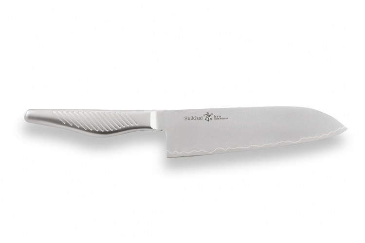 Couteau santoku japonais Shizu Hamono Kyo San Mai tout acier