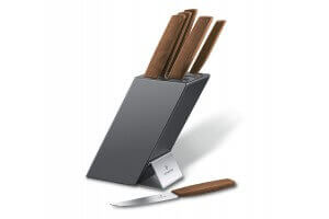 Bloc 6 couteaux de cuisine Victorinox Swiss Modern manches noyer