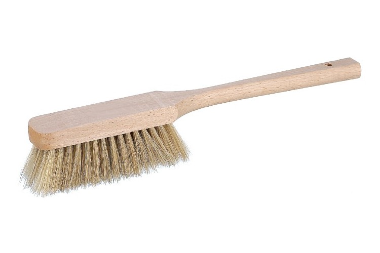 Brosse &agrave; manche Matfer en soies naturelles blanches