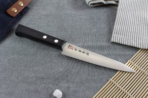 Couteau universel japonais Kanetsugu Rev 21 lame 13cm micro dentée