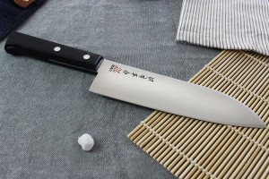 Couteau santoku japonais Kanetsugu Rev 21 lame 17cm micro dentée