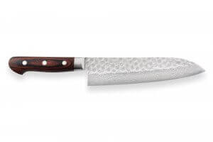 Couteau santoku japonais Kikusui Tsuchime damas 33 couches 18.5cm