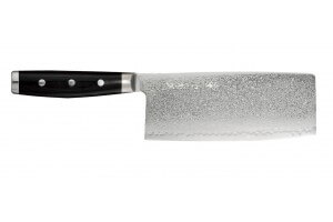 Couteau de chef chinois japonais Yaxell GOU 18cm damas 101 couches manche micarta noir
