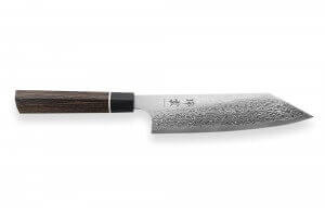 Couteau santoku japonais Kanetsugu Zuiun acier SPG2 damas 18cm