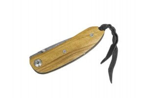 Couteau pliant LionSteel Mini acier damas manche olivier 8cm