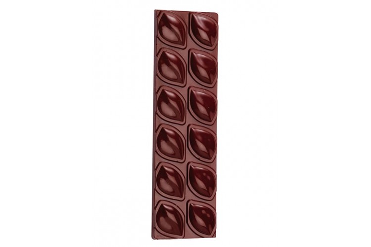 Moule pour 2 tablettes de chocolat décor amandes en polycarbonate 188 x 55mm Moule pour 2 tablettes de chocolat décor amandes en polycarbonate 188 x 55mm