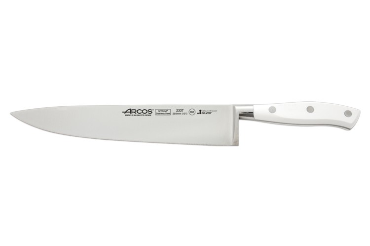 Couteau de chef forg&eacute; Riviera White Arcos lame 25cm acier NITRUM&reg;