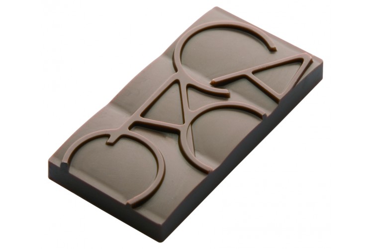 Moule pour 12 mini-tablettes de chocolat cacao en polycarbonate 76 x 35mm