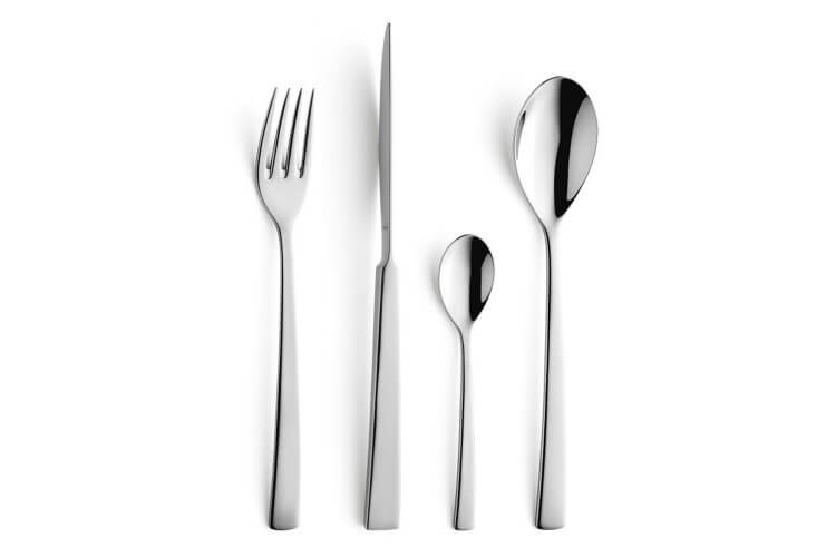 Coffret 24 Couverts De Table Amefa Flocon - Acier Inox 18/0 Brillant Pour 6 Personnes