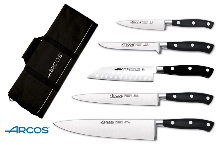 Mallette professionnelle Arcos Riviera 5 couteaux de cuisine forgés