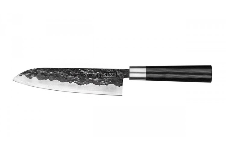 Couteau santoku Samura Blacksmith martel&eacute; 18cm