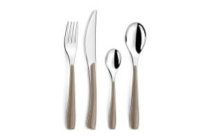 Ménagère 32 Pièces Amefa Éclat Blanc – Service 8 Personnes, Acier Inox 18/0 Brillant, Manches Colorés Blancs Modernes Et Résistants