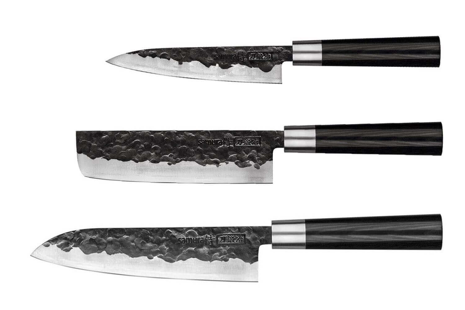 Samurai couteau ceramique 3 pcs,10/12 15 cm, blanc, couteau
