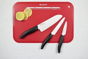 Set de 3 couteaux Kyocera céramique Santoku + Universel + Office