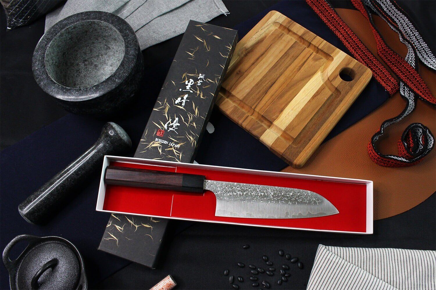 Couteau nakiri japonais artisanal Masutani 16.5cm martelé