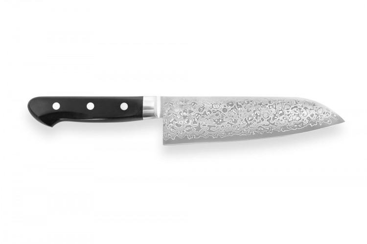 Couteau santoku japonais Tsunehisa VG10 Damascus 45 couches 16.5cm