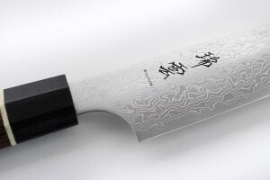 Couteau de chef Kiritsuke japonais Kanetsugu Zuiun acier SPG2 damas 21cm