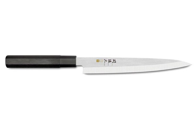 Couteau yanagiba japonais Kai Seki Magoroku Kinju acier 1K6 biseauté