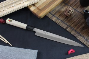 Couteau yanagiba japonais artisanal Kagekiyo Utage White Steel 2 21cm