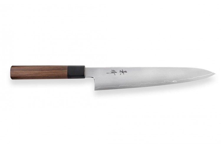 Couteau de chef japonais artisanal Kagekiyo Kurumi Ginsan 24cm
