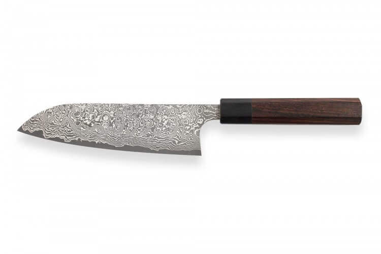 Couteau santoku japonais artisanal Masakage Kumo 16.5cm damas 63 couches
