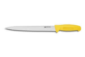 Couteau tranchelard professionnel Fischer HACCP semi-flexible 28cm manche jaune
