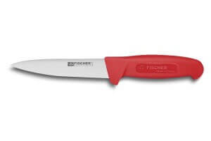 Couteau à saigner professionnel Fischer HACCP 14cm manche rouge