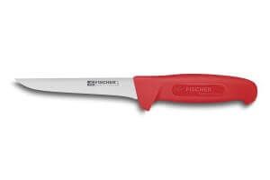 Couteau à désosser professionnel Fischer HACCP lame droite 14cm manche rouge