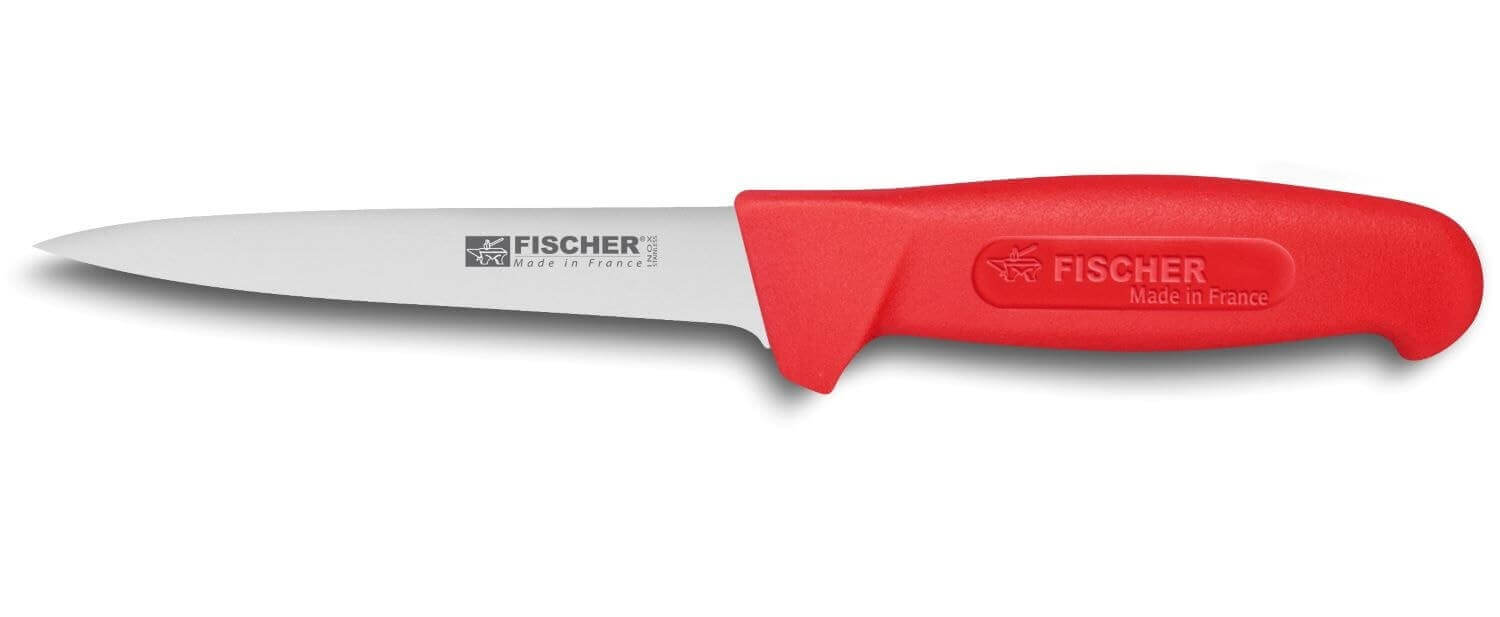 Couteau à désosser Fischer HACCP lame usée 14cm rouge