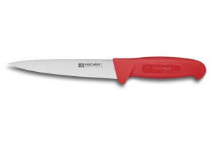 Couteau à saigner professionnel Fischer HACCP 17cm manche rouge