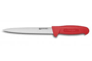 Couteau à dénerver flexible professionnel Fischer HACCP 20cm manche rouge