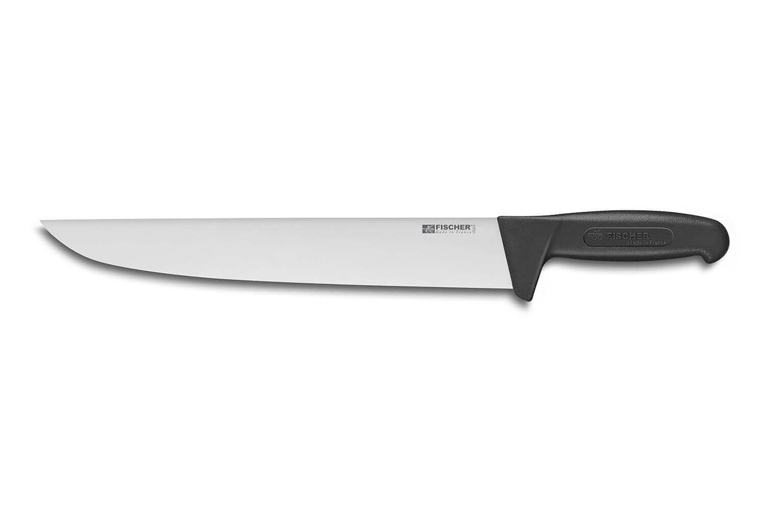 Couteau Boucher 30 cm à dents - inox - Manche en Plastique Noir - gamme  anciens bouchers : cuisine professionnelle - Coutellerie Thiers Sabatier