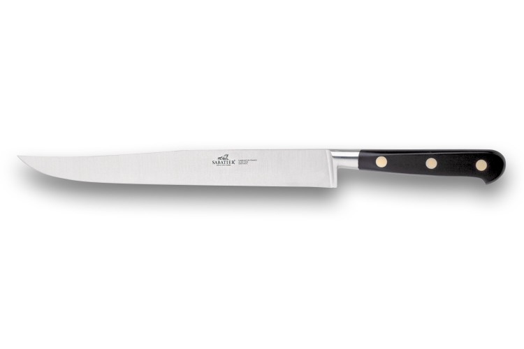 Couteau Yatagan à découper Lion Sabatier Chef lame 20cm manche en polyacétal noir