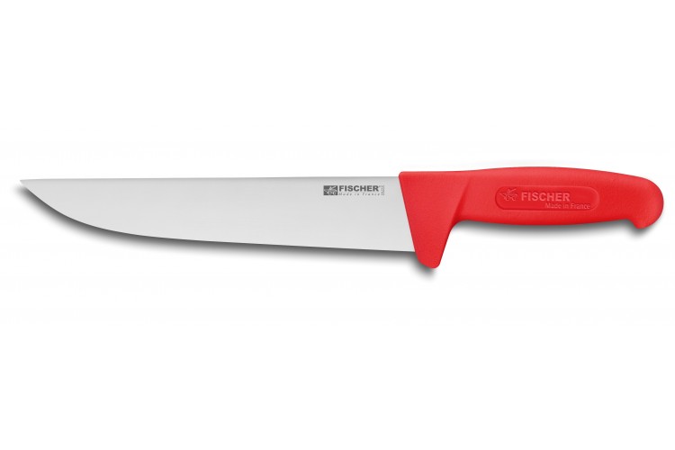 Couteau de boucher professionnel Fischer HACCP 25cm manche rouge