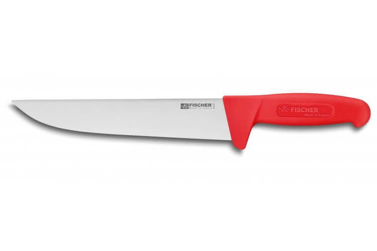 Couteau de boucher professionnel Fischer HACCP 25cm manche rouge