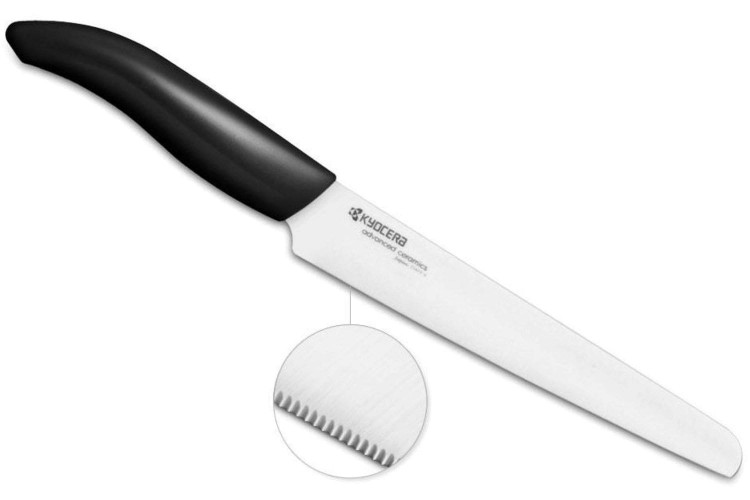 Couteau à trancher micro denté Gen Kyocera lame céramique 18cm 