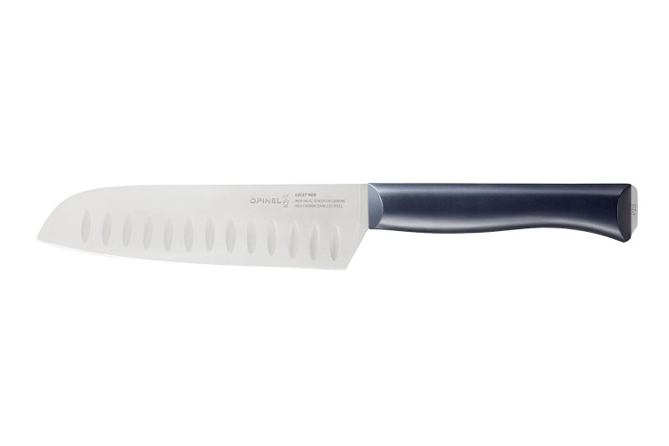Couteau santoku Intempora Opinel n°219 lame 17cm manche bleu marine