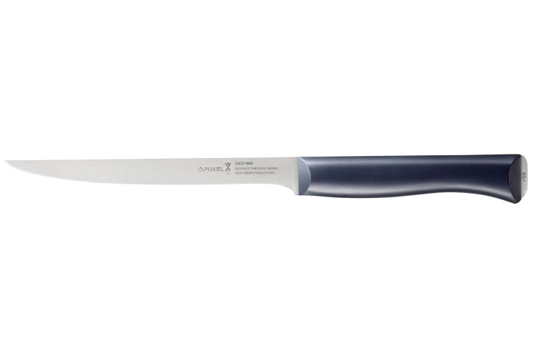 Couteau filet de sole Intempora Opinel n°221 lame 18cm manche bleu marine