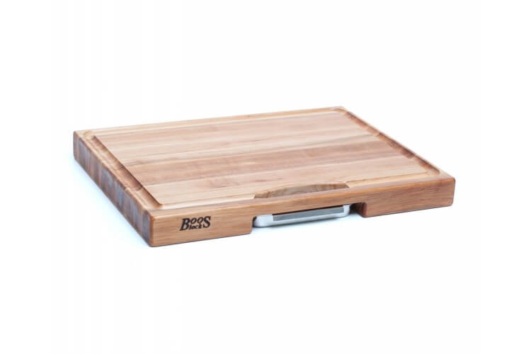 Planche Boos Blocks Prep Masters bois d'érable + plateau acier 46 x 38 x 6cm