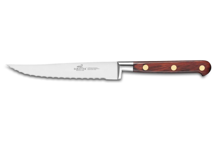 Couteau à steak micro-denté SABATIER Saveur 100% forgé 13cm rivets laiton