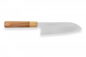 Couteau santoku japonais artisanal Makoto Kurosaki Sakura acier SG2 16.5cm