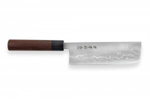 Couteau nakiri japonais Japan Kanetsune Blue Steel damas 16.5cm