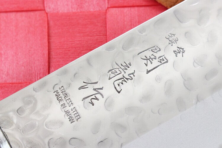 Kanngou Couteau de chef japonais Santoku de 17,8 cm, couteau Santoku
