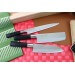 Coffret 2 couteaux japonais Nagekomi lame martelée : sashimi + nakiri + santoku