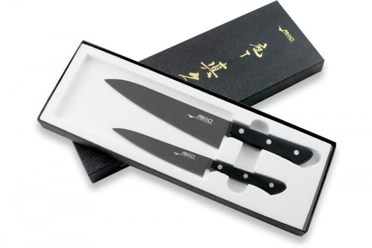 Coffret 2 couteaux japonais MAC Black Universel + Chef 18cm