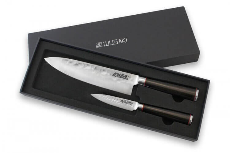 Coffret 2 couteaux Wusaki Ebony AUS8 ébène Chef + Office