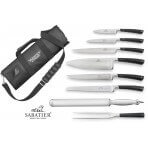Mallette cuisinier Sabatier Edonist 6 couteaux fabrication française + 1 fourchette + 1 fusil