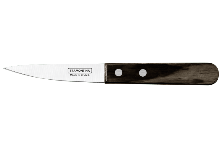 Couteau d'office Tramontina lame 8,5cm manche bois marron