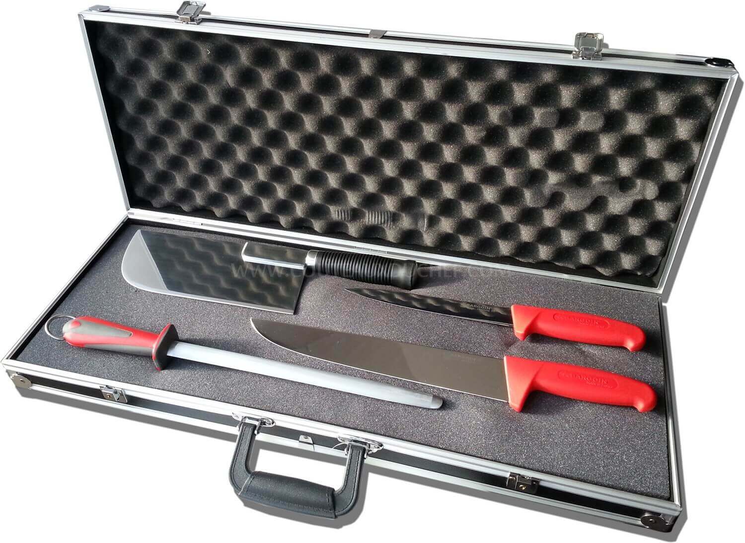 Malette de boucherie Bargoin 4 couteaux + 3 outils